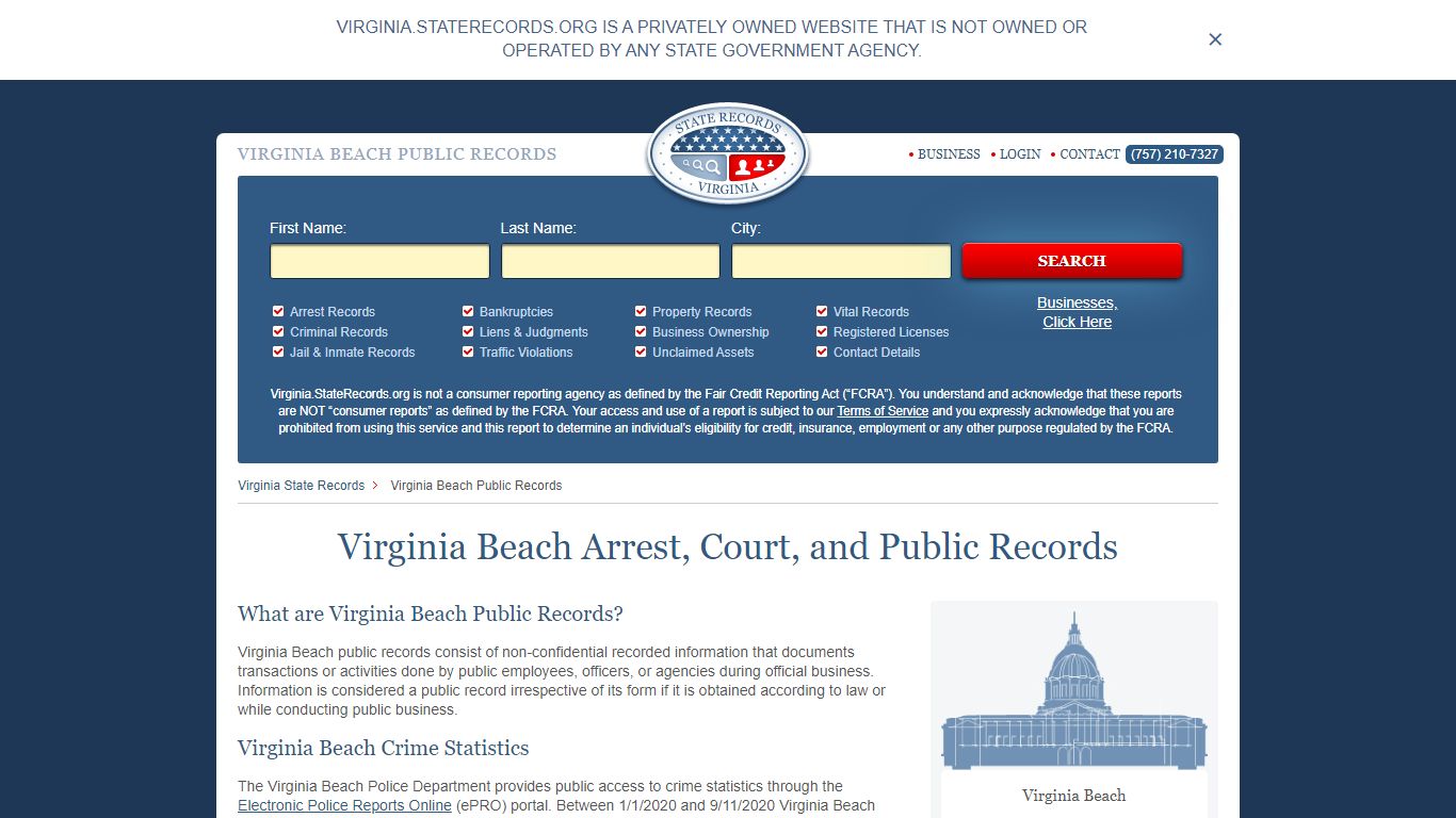 Virginia Beach Arrest, Court, and Public Records